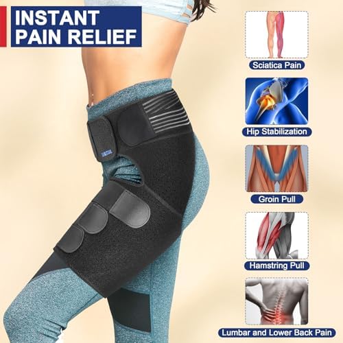 Sciatica Pain Relief Devices, Hip Brace for Women Men, Thigh, Groin, Hamstring Compression Sleeve