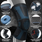 NEENCA Professional Knee Brace for Pain Relief, Medical Knee Compression Sleeve, Knee Support with Horizontal Knit Tech for Meniscus Tear, ACL, Arthritis, Joint Pain, Runner, Workout
