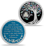 23 Year Sobriety Coin Tree of Life AA Medallion Alcoholics Anonymous Chip Anniversary Token Sobriety Gifts for Women Men in Recovery