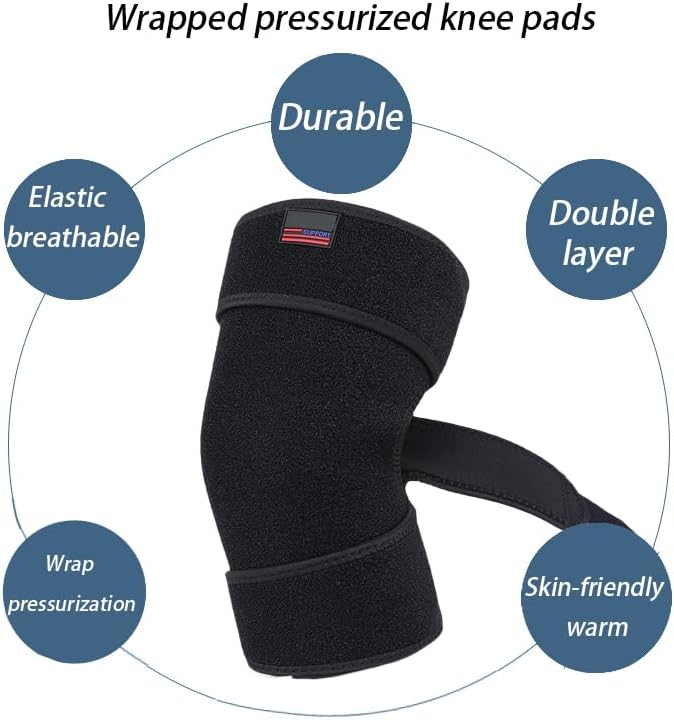Knee Support Brace for Men Women, Adjustable Compression Sleeve Maximum Pain Support and fast recovery - Warm,Arthritis, meniscus tear, Injury Recovery, Running, Workout