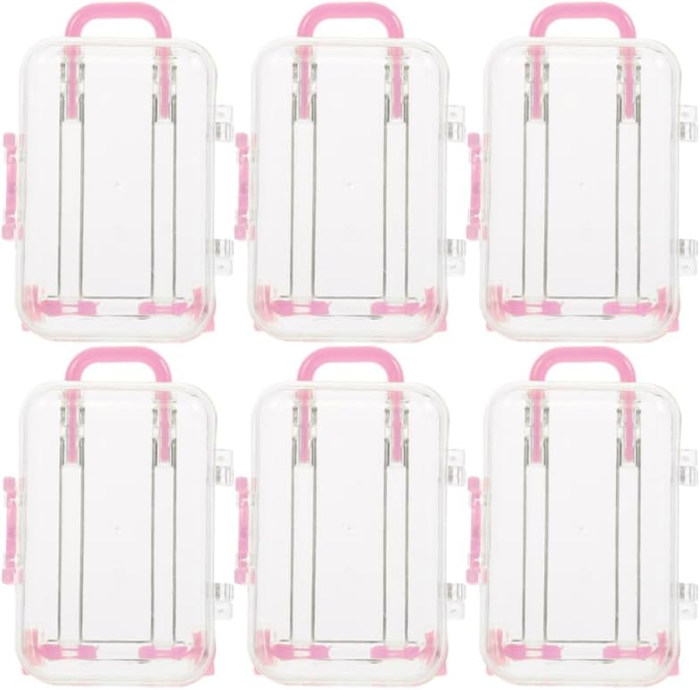 ABOOFAN 6 Pack Mini Suitcase Candy Boxes 3X2X1.5In Party Favor Boxes for Wedding Bridal Shower Travel Theme Decorations