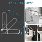 Toilet Grab Bar 30.3 Inch, Munzong Anti-Slip Handicap Grab Bars with Paper Holder, Flip-Up Bathroom Toilet Safety Rails, Stainless Steel Knurled Support handrails for Seniors Elderly Disabled Pregnant