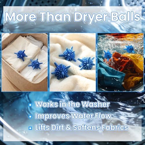 Zhehao 8 Pcs Silicone Dryer Balls Reusable Laundry Agitator Balls for Washer or Dryer 2.36inch Reusable Wrinkle & Pet Hair Reducer for Washing Machine