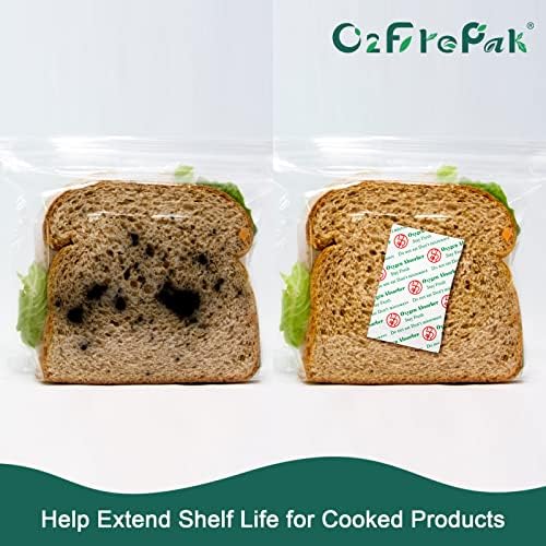 O2frepak 100CC(100Packets) Food Grade Oxygen Absorbers Packets for Home Made Jerky and Long Term Food Storage,With Oxygen Indicator In Vacuum Bag and 3 times Oxygen Absorption Capacity