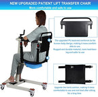 Patient Lift Transfer Chair Lift for Home Wheelchair,Portable Car Lift Bedside Commode Chair Steel Lift Aid, Adjustable Height Bathroom Wheelchair for Caregivers Elderly Living (Standard)