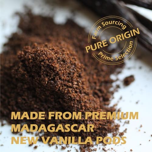 ORGFUN Vanilla Bean Powder 3.53 Oz, Native Ground Madagascar Vanilla Powder Pure Natural No Fillers or Additives Great for Baking, Desserts, Coffee Vegan Gluten Free 100G