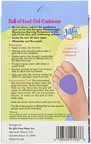 Dr. Jills Gel Ball of Foot Cushions (Self-Sticking and Re-Usable)