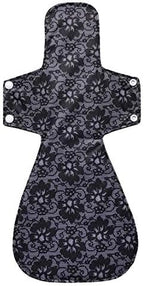 MUMBABY 3 pcs 16inch (41cm) Ultra-deep Sleep Overnight Charcoal Bamboo Mama Cloth/Menstrual Pads/Reusable Sanitary Pads (Black lace)