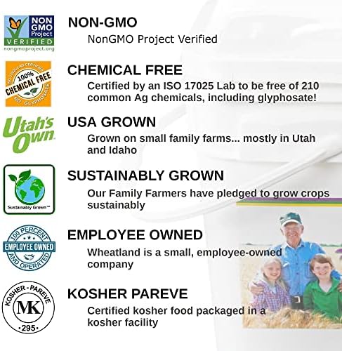 Hard White Wheat Berries : Wheatland™ : 25 lb Bulk: Emergency Preparedness : Mylar : Oxygen Absorber : 30 Year Shelf Life : Non GMO: NO Glyphosate : Long Term Food Storage
