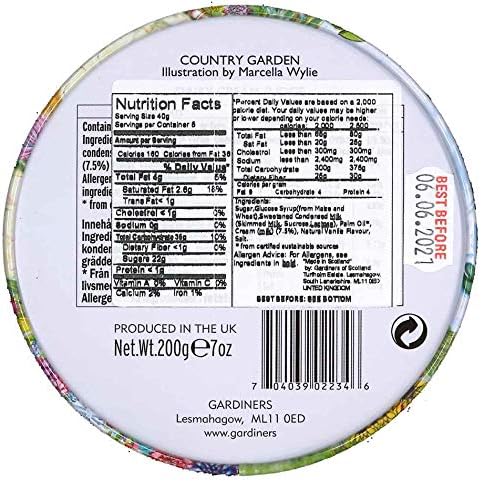 Gardiners of Scotland Handmade Fudge, Country Garden Dairy Cream Cream Fudge 7 Ounce Round Tin