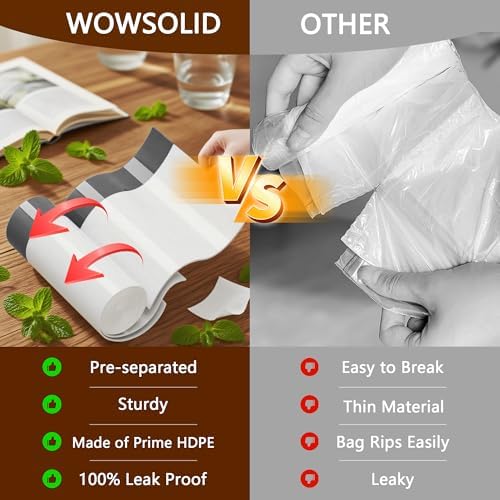 5 Gallon Trash Bags Drawstring, 360 Count 1.2 Mil Thick Garbage Bags by WOWSOLID, Fit Liners 15-20 Liter, 4.5-5.5 Gal, Trash Can Bin for Bathroom, Kitchen, Bedroom, Office