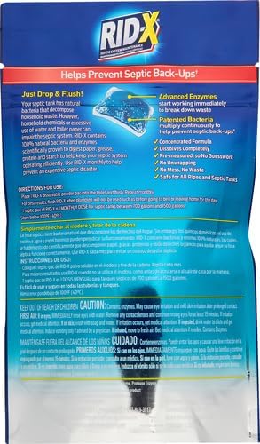 Rid-X Septic Tank Treatment Enzymes,3 Month Supply Septi-Pacs,3.2oz,(Pack of 2)