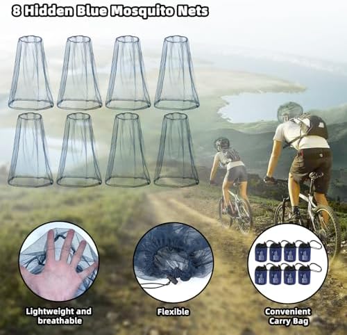 Wholelovein 8 Pack Mosquito Covers Wearable Head Net Face Mesh Protecting Net Mosquito Fly Insects Bugs