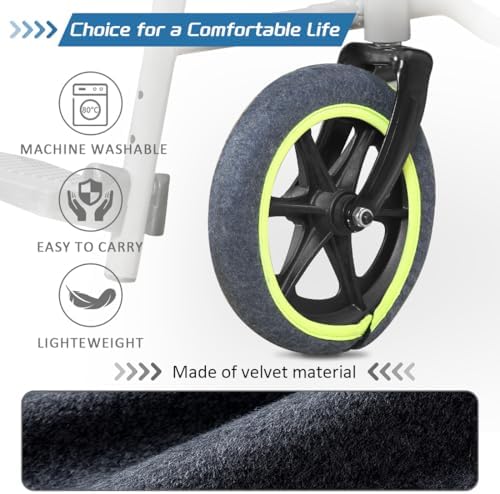 Wheelchair Wheel Covers 2 Pack - Dust proof Floor Protectors, Non-Slip & Silent Rolling Covers for Indoor Use - Fits Most Wheelchair Tires (6 inches)