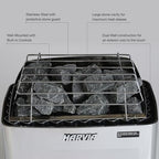 Harvia KIP Sauna Heater, Wall Mounted Electric Sauna Stove, Stainless Steel 220v Heater with Sauna Stones Included, Large Stone Cavity for Maximum Heat Release (6kW - Dials)