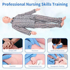 Medical Mannequin for Training, Male-Female Patient Care Medical Manikin Highly Simulated CPR Human Manikins with 3 Muscle Module & Patient Gown & Urinary for Teaching Pratice