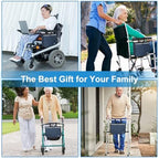 supregear Wheelchair Carry Bag - Accessories Pouch for Rollator, Walkers, Power Wheel Chairs and Knee Scooters - Side Armrest Storage Organizer for Elderly Seniors - Lightweight Portable Travel Tote