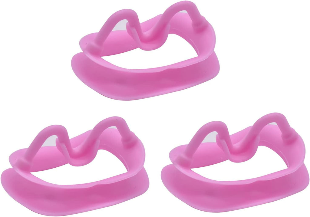 Angzhili 3 Pcs Silicone Mouth Opener, Dental Cheek Retractor for Teeth Whitening,Reusable Intraoral Lip Retractor (Pink)