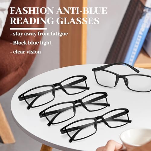 LUFF 4Pcs Anti-Blue-ray Reading Glasses Portable Ultra-Light Readers(1.25X)