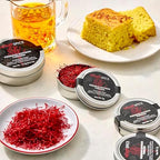 EnSaffron – 2 Gram Natural Premium Thick All Red Saffron Threads, Sunlight Processed Natural Saffron Grade A+ Super Negin Non-GMO Verified. For Tea, Paella, Rice, Desserts, Golden Milk and Risotto