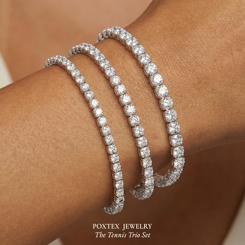925 Sterling Silver Bracelets for Women Stack, Trendy Tennis Bangle Cuff Jewelry Set 14K Gold Plated, Adjustable Bracelet Set for Wrist Essentials, Women Fashion Watch Band Acecessories