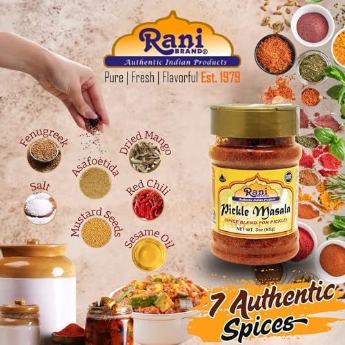 Rani Pickle (Achar) Masala Indian Spice Blend 3oz (85g) PET Jar ~ All Natural | Vegan | Gluten Friendly | NON-GMO | No colors | Indian Origin