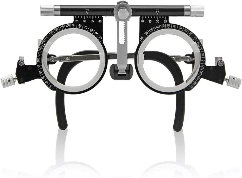 Optical Optic Trial Lens Frame Optical Optometry Trial Lens Frame PD 50-80mm, Eye Test Glasses Frame Adjustable Temple Length and Nose Rest，Optometry Optician Use
