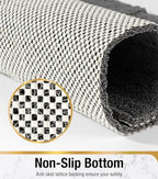 HITSLAM Non Slip Shower Mat for Textured Tub Floor, 21x21 Inch Square Loofah Bath Mat for Inside Shower Stall, Quick Drying, No Suction Cups, Grey