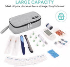Insulin Cooler Travel Case, Diabetic Medicine Carrying Bag with 2 * 200g Ice Packs, Large Capacity Insulated Organizer Medication Cooler Bag for Insulin Pens and Diabetes (Gray)
