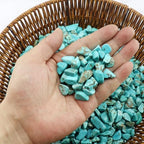 0.96LB Crushed Quartz Aquarium Gravel Vase Filler Succulent Rocks Home Decor Fish Tank Stones Pebbles Polished Bulk Irregular Shaped - Artificial Turquoise