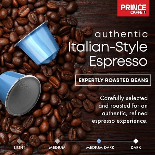 Prince Caffe Espresso Pods – PREMIUM Intensity 8 Medium Roast Coffee Capsules – Compatible with Nespresso, Pods for Original Line Machines – Premium Quality Espresso Capsules 3 x 10 Pack (30 Count)