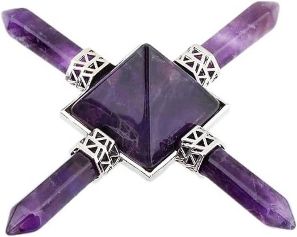 Amethyst Crystals Pyramid Energy Generator Healing Crystal Palm Stone Natural Reiki Chakra Balancing Meditation Gift