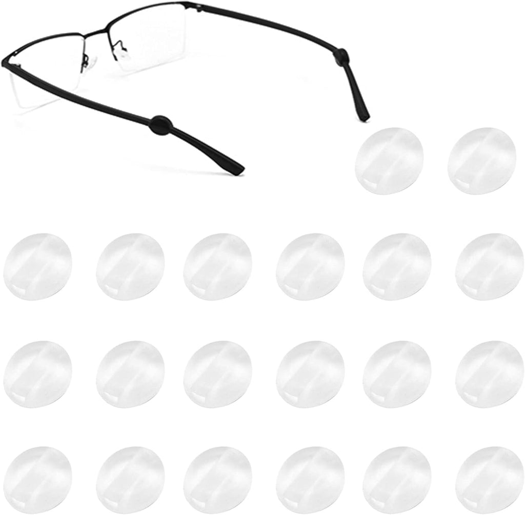 lvvfit Silicone Eyeglasses Temple Grips Retainer, Anti-Slip Soft Silicone Glasses Retainers, Mini Eyewear Retainer, Frame Grips for Spectacle, Eyewear, Glasses, Sunglasses (10 Pairs Clear)