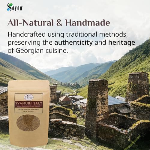 Svanuri Salt 6oz / 170g - All Natural Hand Made Georgian Cuisine Seasoning - Ad Exquisite Flavor - Friendly to Reduced Sodium Diets - Vegan Safe, No Preservatives or Fillers, Non-GMO