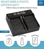 BM Premium 2 Pack of BLX-1 High Capacity Batteries and Dual Bay Battery Charger for Olympus OM System OM-1, OM-1 Mark II, OM-3, HLD-10 Cameras