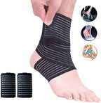 Ankle Brace Bandage, Elastic Breathable Compression Wrap Ankle Support Sleeves, Adjustable Ankle Support Brace Sleeve for Arthritis Reduce Swelling Basketball Sports Joint Pain Injury Recovery, 2 Pack