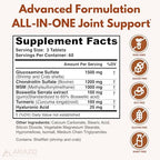 Arazo Nutrition Glucosamine Chondroitin Turmeric Msm Boswellia - Joint Support Supplement for Relief 180 Tablets for Bones, Back, Knees, Hands (180 Tablets)