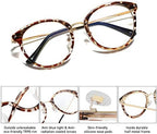 SOJOS Retro Round TR90 Blue Light Reading Glasses Womens Mens Readers Computer Glasses Eyewear Frame SJ9001