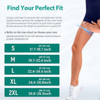 Hamstring Compression Sleeve (Pair) – Copper Thigh Support for Women & Men Relieve Groin Pull (Black, Large)