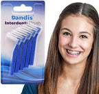 Angzhili 25 Pcs Interdental Angle Brushes,Reusable Dental Cleaners,Oral Dental Hygiene Brush,Dental Toothpick Floss for Braces,Tooth Cleaning Tool (Blue)
