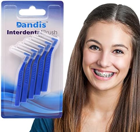 Angzhili 25 Pcs Interdental Angle Brushes,Reusable Dental Cleaners,Oral Dental Hygiene Brush,Dental Toothpick Floss for Braces,Tooth Cleaning Tool (Blue)