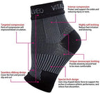 Vital Salveo-Germanium Recovery Plantar Fasciitis Ankle Sleeve Best Foot Compression Sleeves for Injury Recovery, Joint Pain, Improves Circulation, Reduce Foot Swelling, Arch Pain Relief-S(Pair)