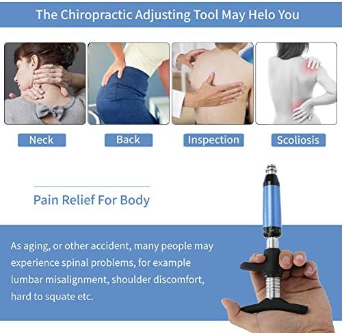 6 Levels Manual Chiropractic Spine Adjusting Corrector Tool, Manual Chiropractic Tool Spine Correction Gun, Adjust Vertebration Cervical Force Spine Massager with 4 Head, for Improve Joint Pain