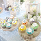 40Pcs Round Edible Greenary Home Sweet Home Cupcake Toppers Our Life Our Story Happy Place Cupcake Picks Housewarming Drink Toppers for Housewarming Party Cupcake Decorations