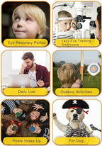 4 Pcs Eye Patch, Adjustable Eyepatch for Left and Right Eye, Medical Eye Patches for Adults and Kids Lazy Eye Pirate Costume, 4 Colors