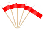 AhfuLife Poland Flag Toothpick Flags Picks, 100 Pcs Small Tiny Poland Cupcake Toppers Stick Flags Double-sided for World Cup, National Day, Birthday Party Decorations, Cake Flags