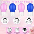4Pcs Facial Cupping Therapy Set, Silicone Face Cupping Tool Eye Face Vacuum Massage Anti Cellulite Cup Vacuum Suction Cups for Body Fascia Massage