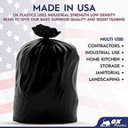 55 Gallon Trash Bags Heavy Duty – Large Black Contractor Bags 36x52" – Industrial, Yard Waste, Lawn & Leaf, Construction Garbage Can Liners – Made in USA (3 Mil, 100 Count)