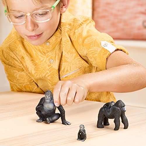 Terra by Battat – 4 Pieces Gorilla Toys Family Set – Realistic Gorilla Figurines – Zoo Animal Toys for Kids and Toddlers 3+ Years – Plastic Jungle Animals