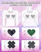 CICKEE Nipple Pasties Black 9 Pairs Rave Pack Nipple Covers Stickers for Rave, Music Festivals, Beach or Daily Wear